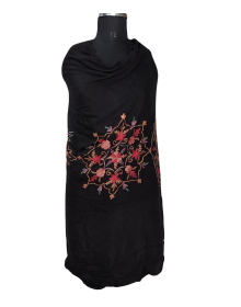 Women  Shawls Embroidery design Black